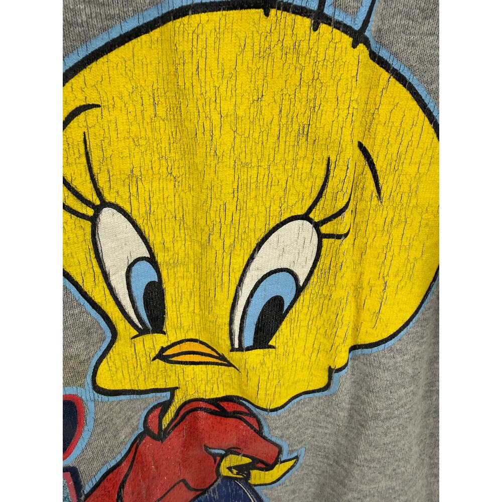 Vintage 90s Looney Tunes Tweety Bird Distressed Graphic T Shirt Womens XL READ - Picture 4 of 11